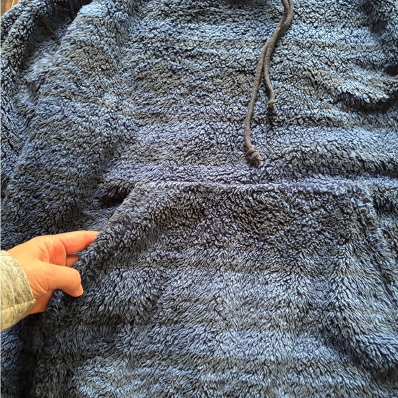 Men's Blue Fleece Hoodie Sweater size large - Picture 5 of 8